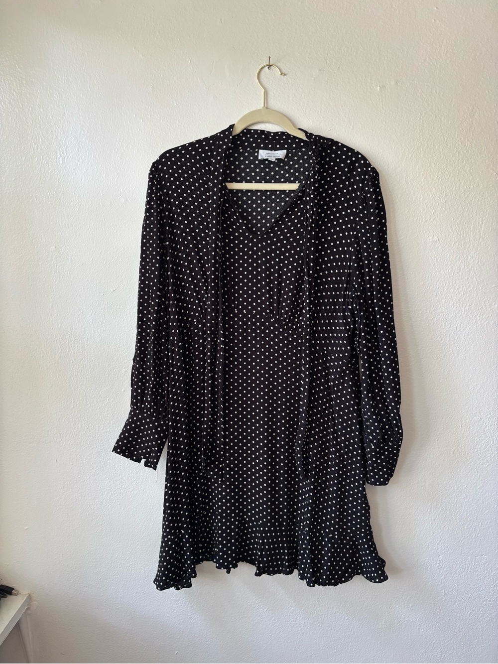 & Other Stories Black and White Polka Dot Long-Sleeve Dress